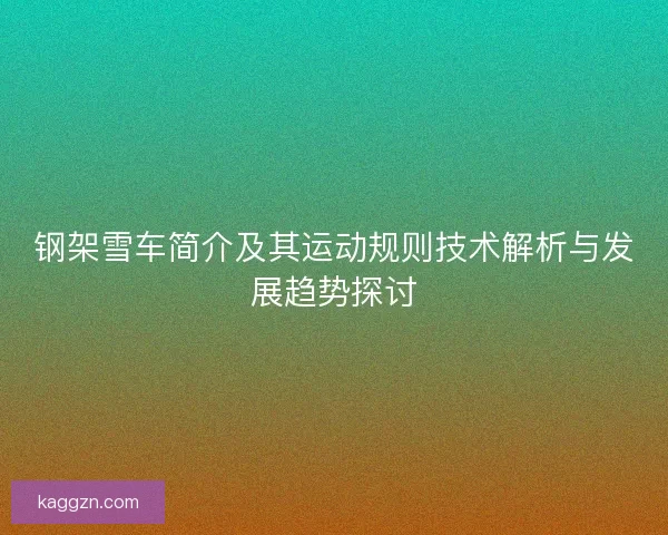 钢架雪车简介及其运动规则技术解析与发展趋势探讨 钢架雪车简介及其运动规则技术解析与发展趋势探讨